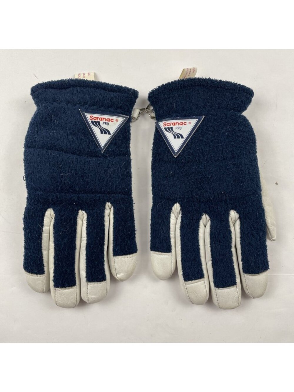 VINTAGE Saranac Thinsulate Gloves Women’s Medium Calfskin Palms Blue White
